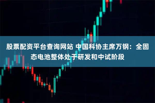 股票配资平台查询网站 中国科协主席万钢：全固态电池整体处于研发和中试阶段
