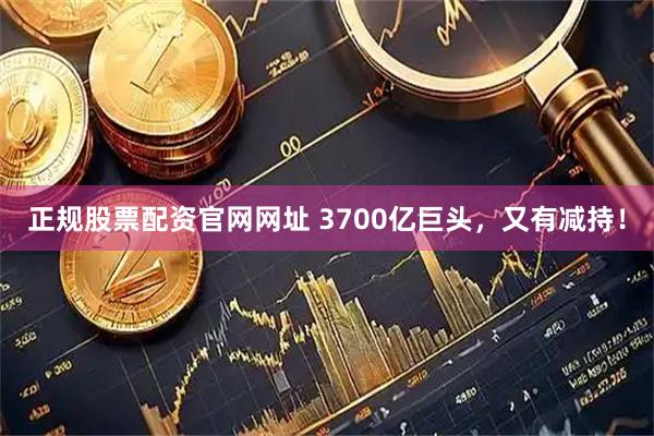 正规股票配资官网网址 3700亿巨头，又有减持！